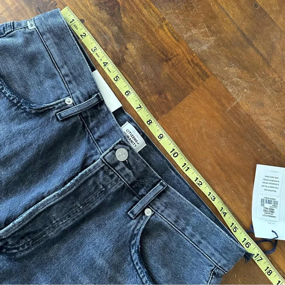 Citizens of Humanity Annabelle Gray black‎ wash Cut Off Denim Shorts size 29 NWT
